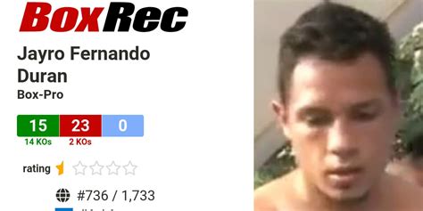 jayro fernando duran  Full report for the Lightweight game played on 15